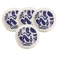 thumbnail image 1 of Fennco Styles Art Design Abstract Print Fringe Cotton Placemats 13" Round, Set of 4 - Cream & Navy Woven Table Mats for Home Décor, Dining Table, Banquets and Special Events, 1 of 7