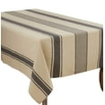 thumbnail image 1 of Fennco Styles Aulaire Banded Design 100% Cotton Tablecloth 72" W x 72" L - Natural Striped Table Cover for Home, Dining Room Decor, Banquets, Family Gathering and Special Occasion, 1 of 6