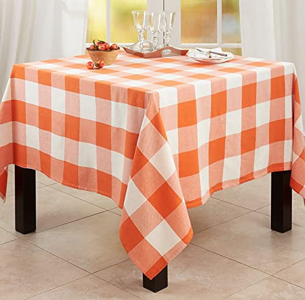 Fennco Styles Autumn Buffalo Plaid Cotton Cloth Napkins 20 W x 20 L, Set  of 4 - Orange Dinner Napkins for Everyday Use, Home, Dining Table Décor,  Banquets, Christmas, Special Events 