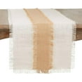 thumbnail image 1 of Fennco Styles Banded Design 100% Jute Table Runner 16" W x 72" L - Ivory Burlap Table Cover with Fringe for Dining Room, Banquets, Outdoor Events, Family Gatherings, and Holidays, 1 of 3
