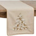 thumbnail image 1 of Fennco Styles Beaded Christmas Tree 100% Cotton Table Runner 16 x 72 Inch - Natural Table Cover, 1 of 4