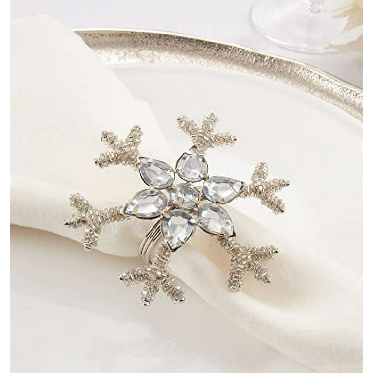 Kate Aspen Sparkling Snowflake Napkin Ring (Set of 4)