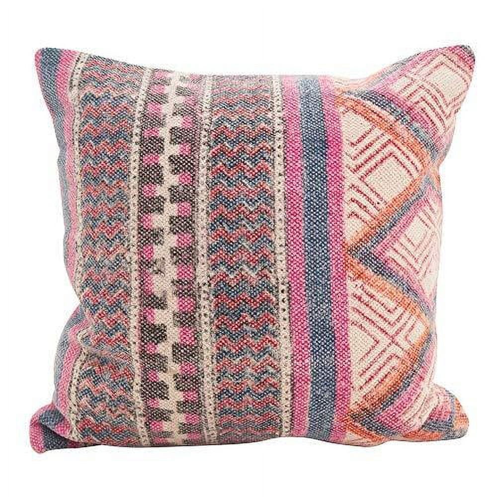 Bohemian Mix Square Cotton Polyester Throw Pillow