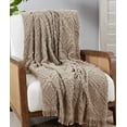 thumbnail image 1 of Fennco Styles Boho Fringe Waffle Weave Cotton Throw Blanket 50" W x 60" L – Natural Textured Blanket for Couch, Bedroom and Living Room Décor, 1 of 1