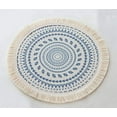 thumbnail image 1 of Fennco Styles Boho Geometric Fringe Cotton Placemats, 13-inch Round, Set of 4, 1 of 6