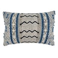 thumbnail image 1 of Fennco Styles Boho Rug Design Cotton Decorative Throw Pillow 16" W x 24" L - Blue Geometric Cushion for Home, Couch, Living Room, Office and Bedroom Decor, 1 of 6