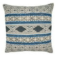 thumbnail image 1 of Fennco Styles Boho Rug Design Cotton Decorative Throw Pillow 20-Inch Square - Blue Geometric Cushion for Home, Couch, Living Room, Office and Bedroom Decor, 1 of 6