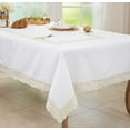 thumbnail image 1 of Fennco Styles Braid Embroidered Metallic Border Tablecloth 65"X 104"L - Gold Table Cover for Home Décor, Everyday Use, Christmas, Banquets and Special Events, 1 of 4