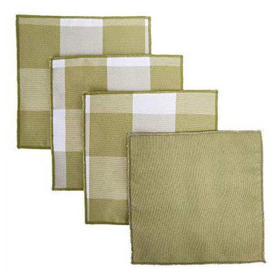 Fennco Styles Buffalo Check Double Layers Reversible Coasters 6"W x 6"L, Set of 4 - Handmade in USA