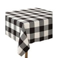 thumbnail image 1 of Fennco Styles Buffalo Check Plaid Holiday Design Cotton Tablecloth (65"x120" Tablecloth, Black), 1 of 3