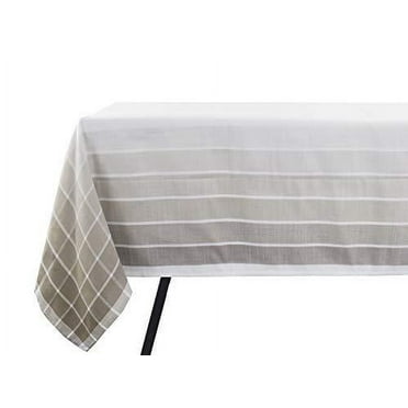 Fennco Styles CafÃ© Roma Striped Design OmbrÃ© Ivory Tablecloth for Home DÃ©cor, Dining Room, Parties, Machine Washable