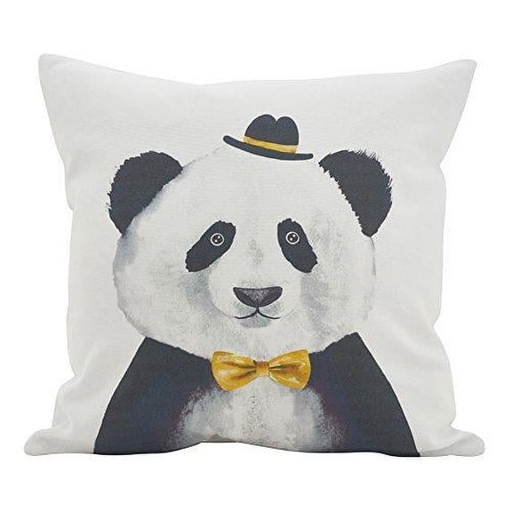 Fennco Styles Cartoon Animal Printed Cotton Decorative Throw Pillow 16" Square
