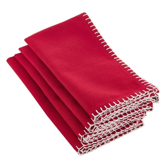 Fennco Styles Celena Collection Contemporary Whip Stitched 100% Pure Cotton Table Linens