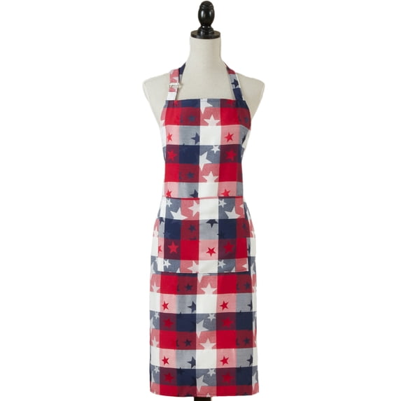 Fennco Styles Checkered Stardom Collection Traditional Plaid Cotton Blend 24 x 36 Inch Apron