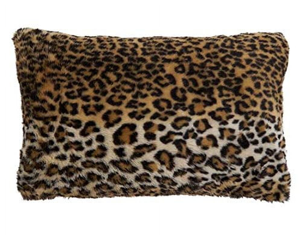 Brown Cheetah Print Faux Fur Rectangular Throw Pillow