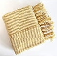 thumbnail image 1 of Fennco Styles Chenille Woven Striped Tassel Throw Blanket 50" W x 60" L - Mustard Yellow Soft Blanket for Bed, Couch, Sofa, Home, Office and Holidays Décor, 1 of 8