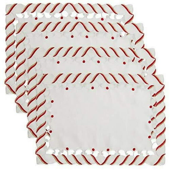 Fennco Styles Christmas Candy Cane Design Table Linen