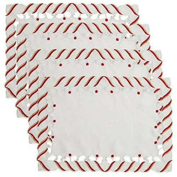 Fennco Styles Christmas Candy Cane Design Table Linen