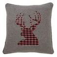 thumbnail image 1 of Fennco Styles Christmas Plaid Reindeer Wool Blend Decorative Throw Pillow 18 x 18 Inch, 1 of 5