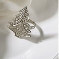thumbnail image 1 of Fennco Styles Christmas Tree Design Napkin Rings - Sold Per 4 (Silver), 1 of 2