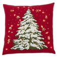 thumbnail image 1 of Fennco Styles Christmas Tree Design with LED Light Decorative Throw Pillow Cover 18x 18 Inch - Red, 1 of 4