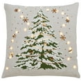 thumbnail image 1 of Fennco Styles Christmas Tree Design with LED Light Decorative Throw Pillow Cover 18x 18 Inch - White, 1 of 5