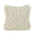 thumbnail image 1 of Fennco Styles Chunky Cable Knit Premium 100% Wool Woven Decorative Throw Pillow Cover - Ivory 18" Square Cushion Case for Couch, Bedroom and Living Room Décor, 1 of 8