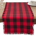 thumbnail image 1 of Fennco Styles Classic Buffalo Plaid Design Fringed 100% Cotton Table Runner 16 x 72 Inch - Red Table Cover for Christmas, Holiday DÃ©cor, Everyday Use, Family Gathering and Special Occasion, 1 of 3