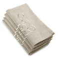 thumbnail image 1 of Fennco Styles Classic Embroidery Scroll Border Linen Blend 20 x 20 Inch Cloth Napkins, Set of 4 – Natural Dinner Napkins for Wedding, Banquet, Special Events and Home Décor, 1 of 4