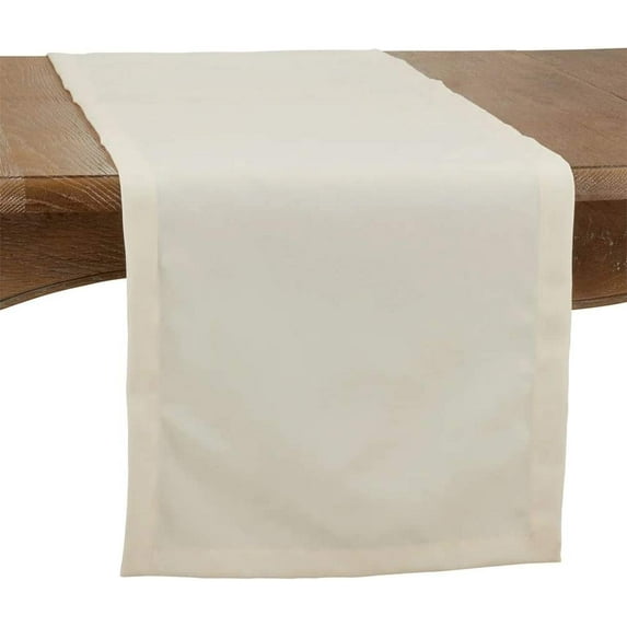 Fennco Styles Classic Everyday Design Solid Color Table Runner 16 x 72 Inch - Ivory Table Cover for Home Décor, Banquets, Family Gathering and Special Occasion