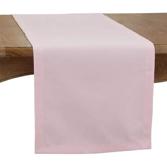 Fennco Styles Classic Everyday Design Solid Color Table Runner 16 x 90 Inch - Pink Table Cover for Home Décor, Banquets, Family Gathering and Special Occasion