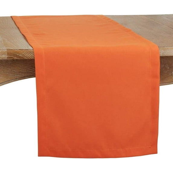Fennco Styles Classic Everyday Design Solid Color Table Runner 16 x 90 Inch - Pumpkin Table Cover for Home Décor, Banquets, Family Gathering and Special Occasion