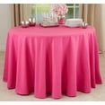 thumbnail image 1 of Fennco Styles Classic Everyday Design Solid Color Tablecloth 132" Round - Fuchsia Table Cover for Home Décor, Baquets, Family Gathering and Special Occasion, 1 of 3