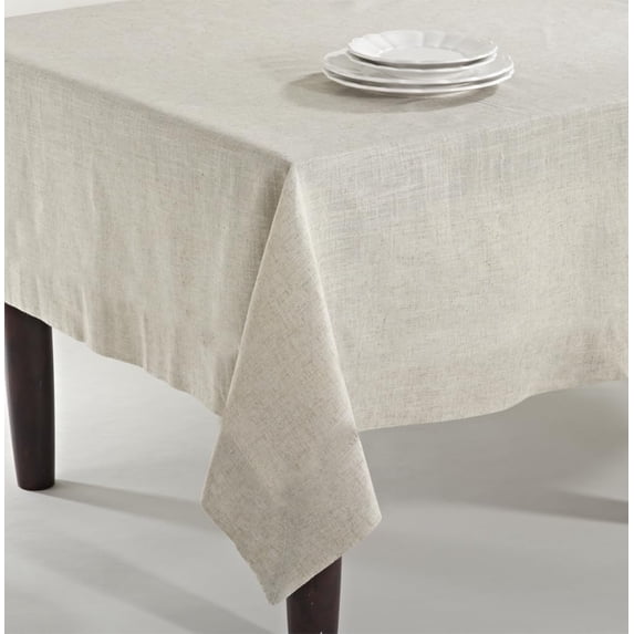 Fennco Styles Classic Everyday Design Solid Color Tablecloth 56" W X 88" L - Beige Rectangular Table Cover for Home Décor, Dining Table, Banquet, Family Gatherings, and Special Occasions