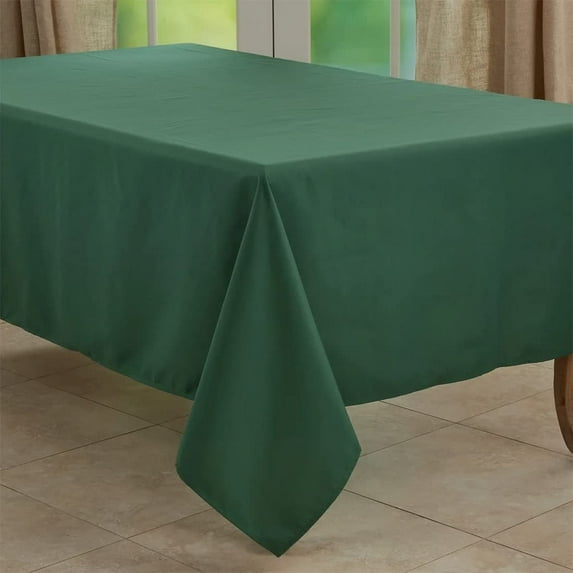 Fennco Styles Classic Everyday Design Solid Color Tablecloth 65" W X 104" L - Jasper Green Table Cover for Home Décor, Baquets, Family Gathering and Special Occasion