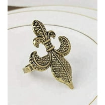 Fennco Styles Classic Fleur De Lis Metal Napkin Rings, Set of 4