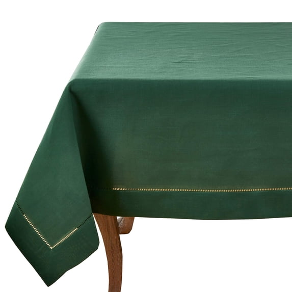 Fennco Styles Classic Hemstitch Border Tablecloth Linen Collection