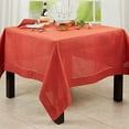 thumbnail image 1 of Fennco Styles Classic Hemstitched Border Solid Color Tablecloth 84" W x 84" L - Terracotta Square Table Cover for Dining Table, Banquets, Holiday, Thanksgiving, Harvest Fall Décor and Everyday Use, 1 of 1
