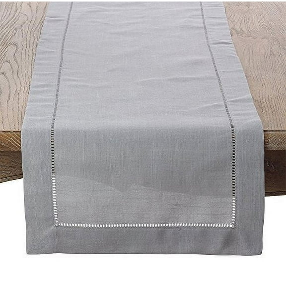 Fennco Styles Classic Hemstitched Design Border Table Runner (16"x90" Runner)