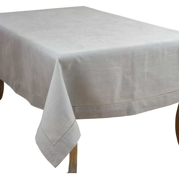 Fennco Styles Classic Hemstitched Design Border Tablecloth (72" Square Tablecloth)