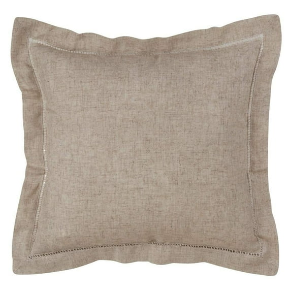 Fennco Styles Classic Hemstitched Linen Blend Solid Color Decorative Throw Pillow