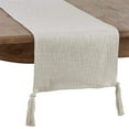 thumbnail image 1 of Fennco Styles Classic Solid Color Cotton Table Runner with Tasseled Design 16x72 Inch, Ivory, 1 of 2