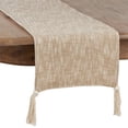 thumbnail image 1 of Fennco Styles Classic Solid Color Cotton Table Runner with Tasseled Design 16x72 Inch, Natural, 1 of 1