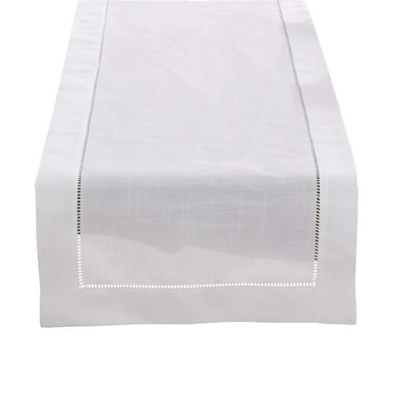 Fennco Styles Classic Solid Color Hemstitch Border Table Linens for Dining Table