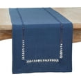 thumbnail image 1 of Fennco Styles Classic Solid Color Hemstitch Cotton Table Runner 16" W x 72" L - Navy Blue Everyday Table Cover for Home Décor, Dining Table, Banquet, Family Gathering, and Special Occasions, 1 of 3