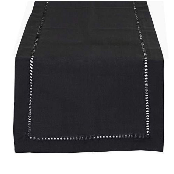 Fennco Styles Classic Solid Color Hemstitched Border Tablecloth for Dining Table, Dinner Parties, Wedding, Machine Washable,