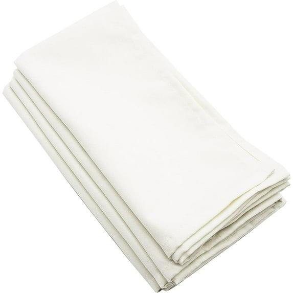 Fennco Styles Classic Solid Design Napkins, 20-inch Square, Set of 4 (White)