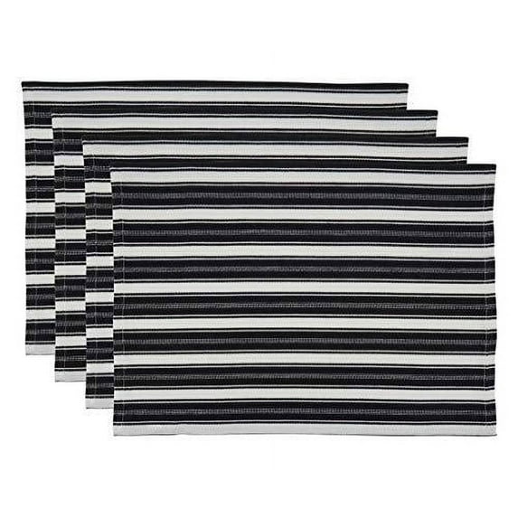 Fennco Styles Classic Striped Cotton Decorative Table Runner 16" W x 72" L - Black & White Table Cover for Banquets, Special Events, Everyday Use and Home Décor