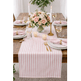 thumbnail image 1 of Fennco Styles Classic Striped Print Table Runner 16 x 72 Inch - Coral, 1 of 4