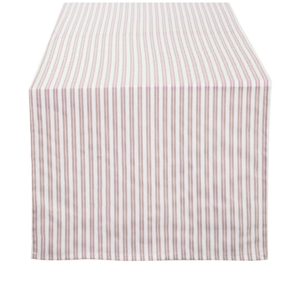 Fennco Styles Classic Striped Print Table Runner 16 x 72 Inch - Coral